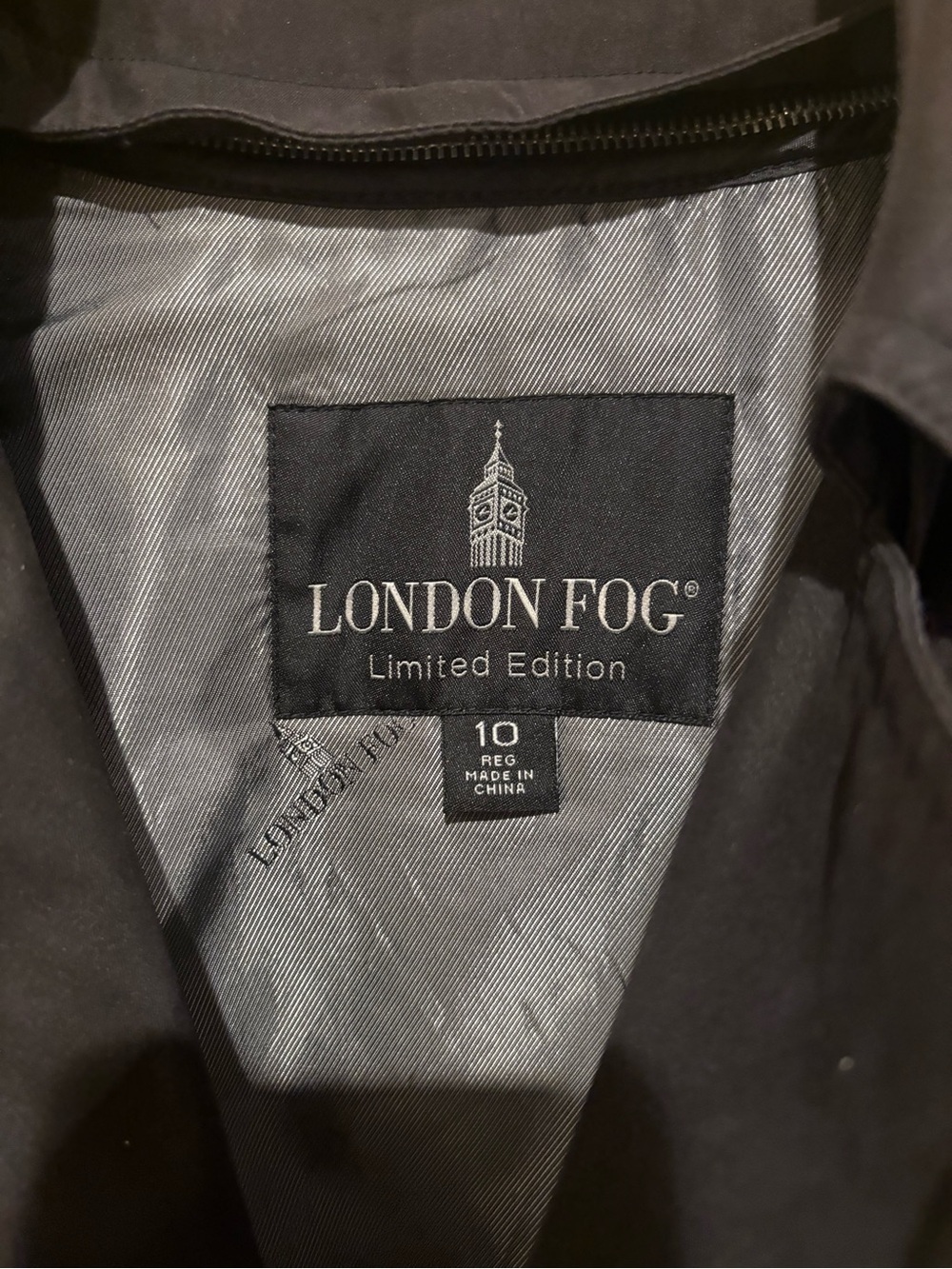 London Fog Black Double-Breasted Trench with Belt Limited Edition - Picture 3 of 5